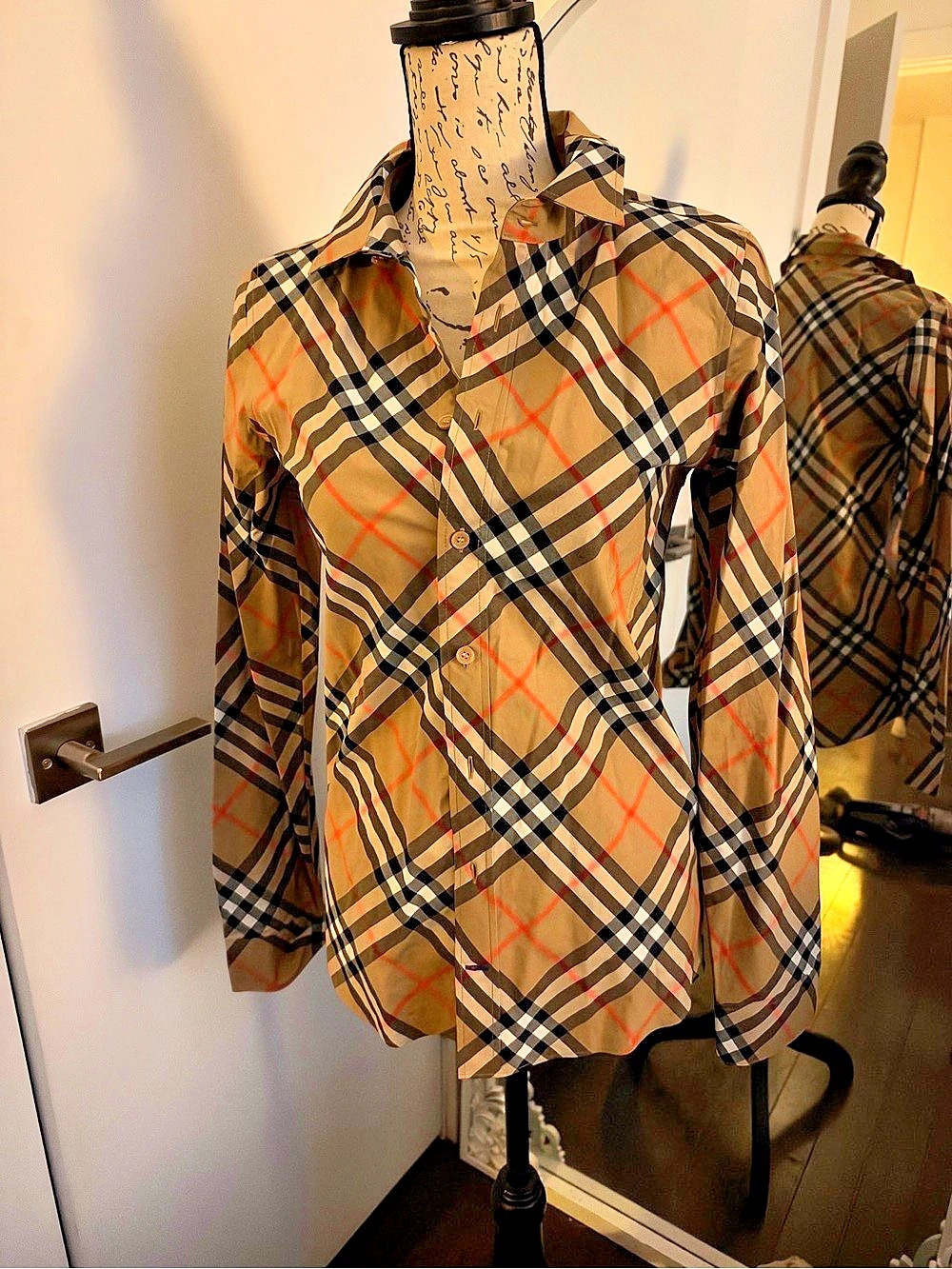 Burberry Retro Plaid Button Down Shirt Girls Size 14 will fit size 2-4 woman!